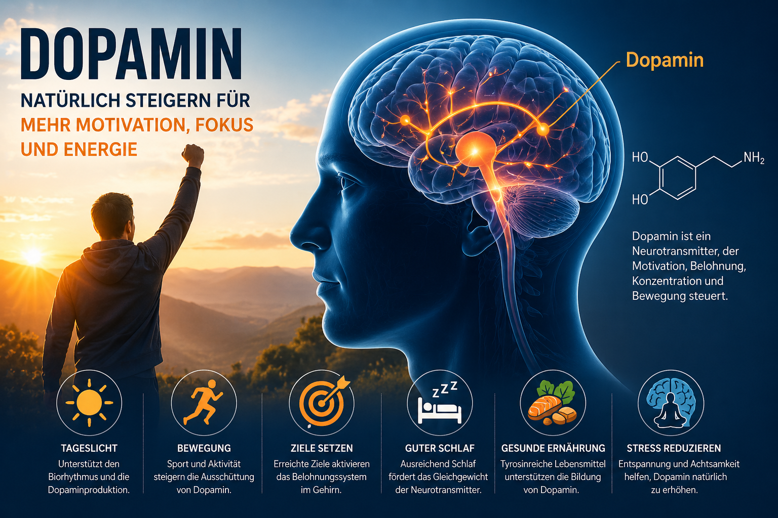 Dopamin natürlich steigern für mehr Motivation und Energie