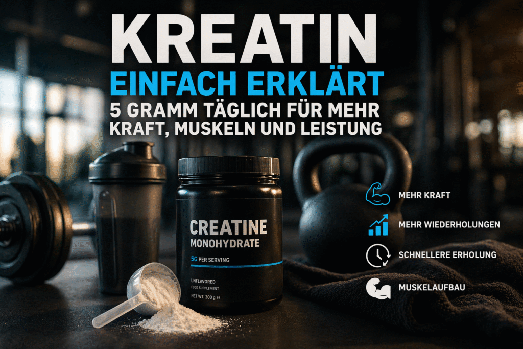 Kreatin Monohydrat für Muskelaufbau und Krafttraining im Fitnessstudio