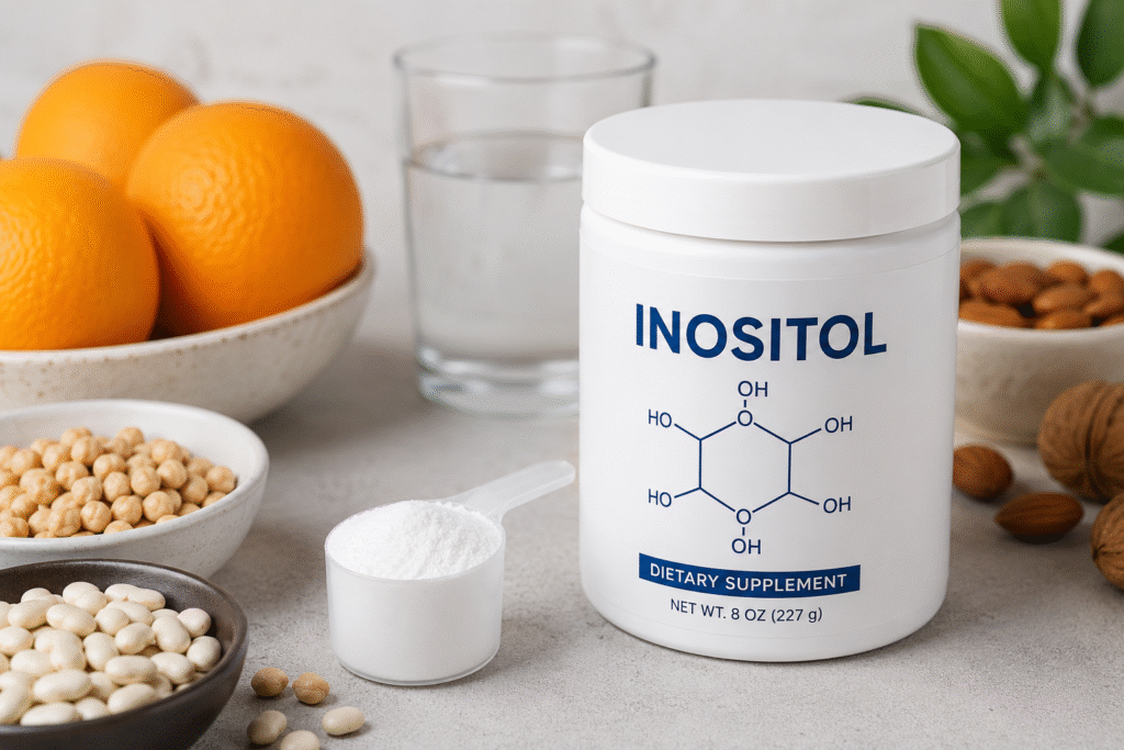 Inositol als Nahrungsergänzung zur Unterstützung von Fruchtbarkeit, Hormonhaushalt und Stoffwechselgesundheit.