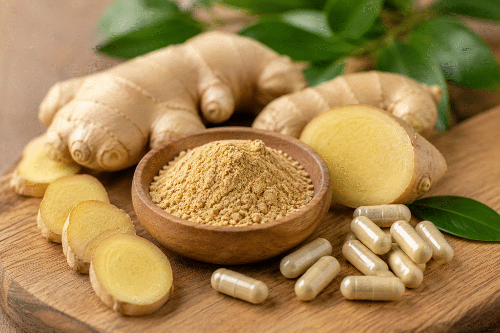 Ingwer Extrakt aus der Ingwerwurzel (Zingiber officinale) als hochwertiger pflanzlicher Inhaltsstoff für Nahrungsergänzungsmittel