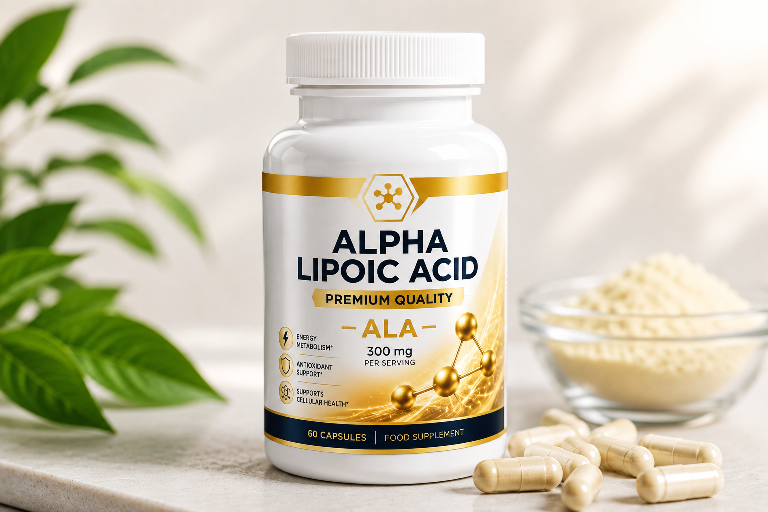Alpha-Liponsäure (ALA) als Nahrungsergänzungsmittel in Kapselform