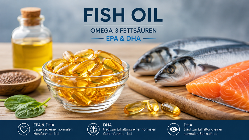 Fish Oil mit Omega-3-Fettsäuren EPA und DHA