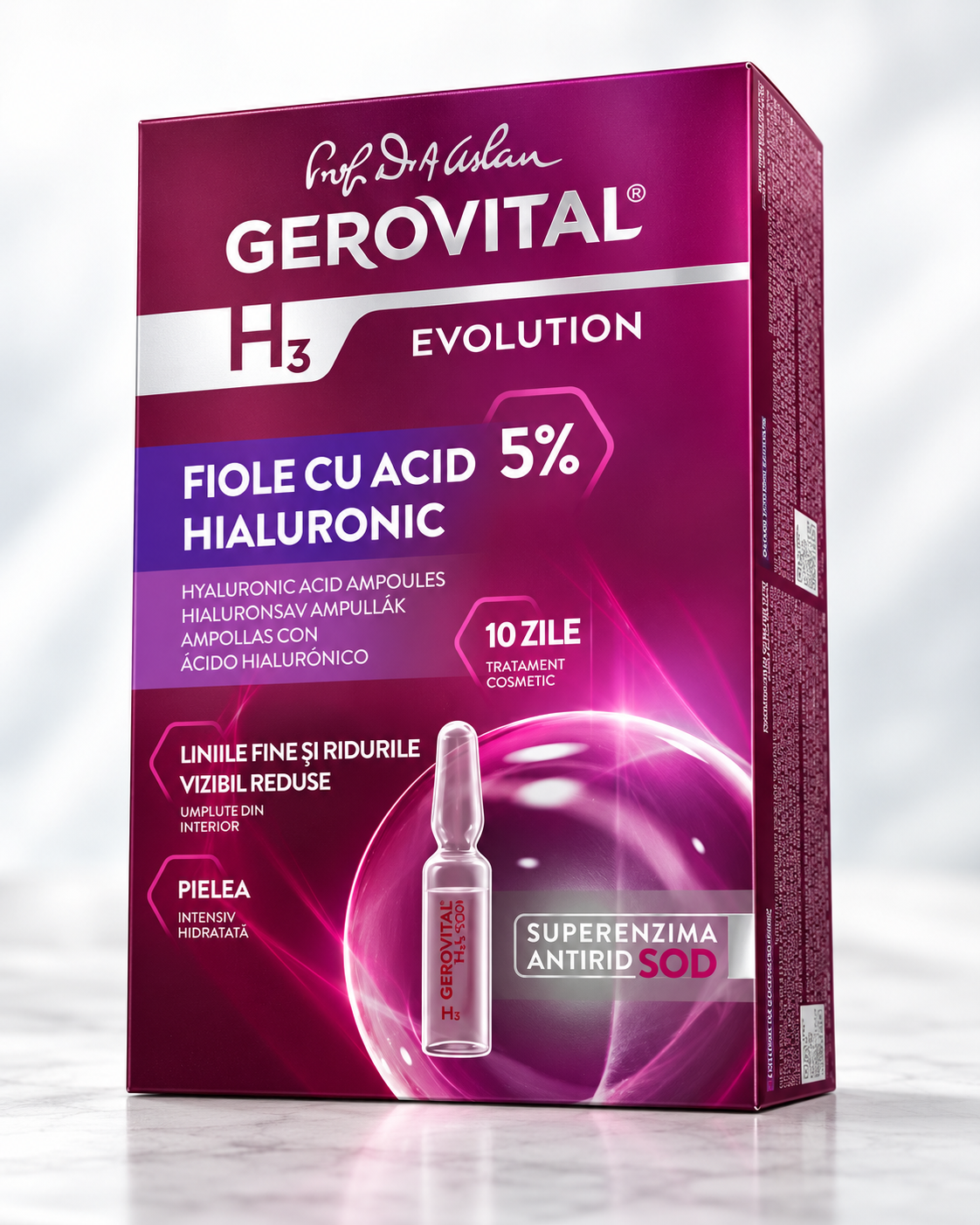 Gerovital H3 Evolution Hyaluron-Ampullen, Packung mit 10 Ampullen à 2 ml